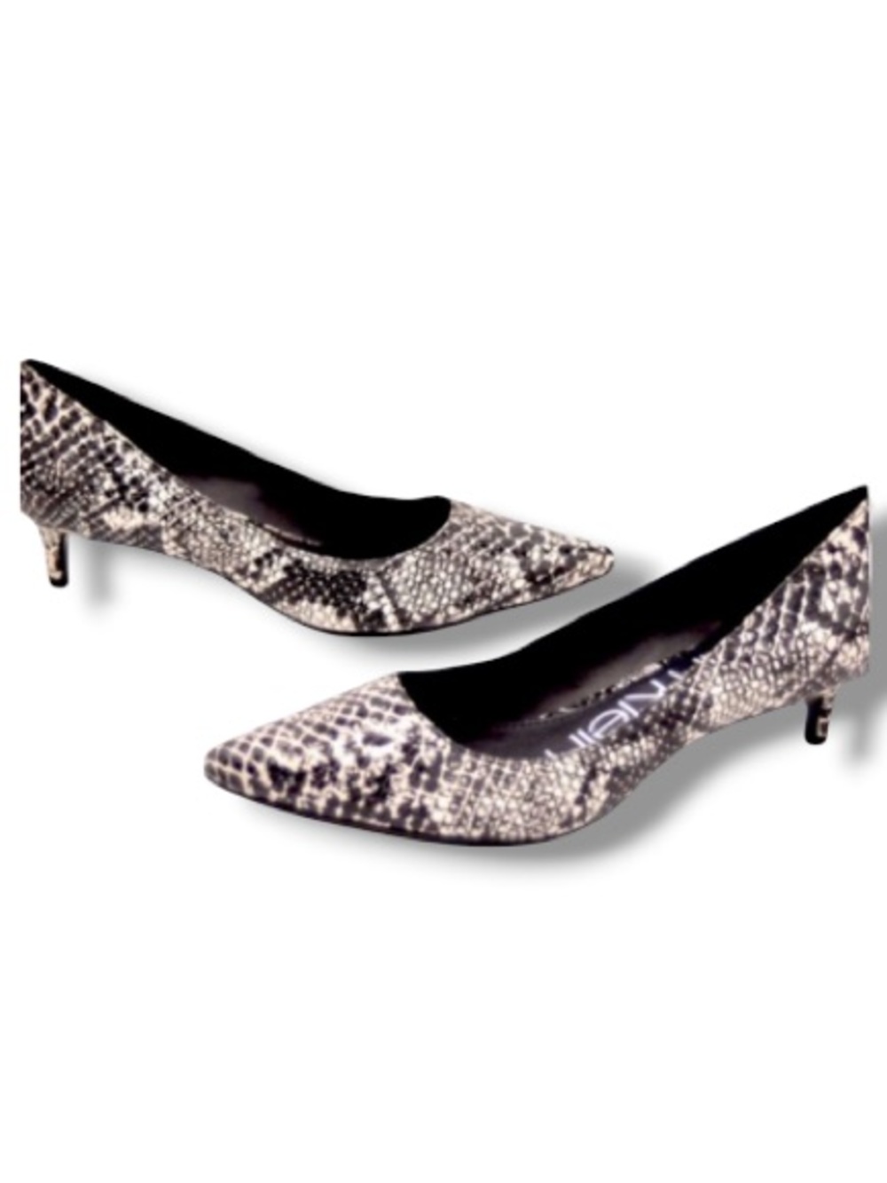 Calvin Klein Women's Gabrianna Kitten Heels Snake Reptile Print Shoes